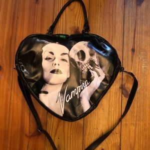 Vampira heart shaped pleather tote by Kreepsville